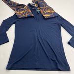 Ralph Lauren Lauren  Equestrian Bridle Print Scarf Blue Gold Top Petite Small Photo 8
