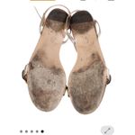 Gucci Marmont Double G Gold Metallic Leather Ankle Strap Sandals Women Size 7.5 Photo 5