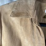A.M.I. Leather Jacket Tan Brown Suede Button Up Womens Medium Career Photo 7
