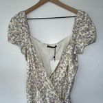 ZARA Cream Puff Sleeve Wrap Floral Dress NWT size Large Tea Party Dress Photo 6