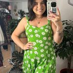 Vintage Foral Romper Kelley Green Size Medium Photo 3