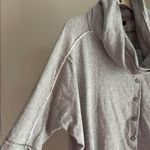 Free People  We The Free Gray Button-Up Shacket Funnel Neck Women’s Size Medium Photo 3