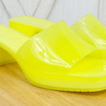 Steve Madden  Harlin Chunky Jelly‎ Neon Slide Sandals Citron Yellow 9 Y2K Photo 0