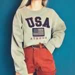 Vintage USA Distressed sweatshirt Tan Size L Photo 0