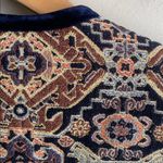 Boston Proper  Fringe Tapestry Novelty Jacket Navy Multicolor Photo 10