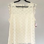 SO NWT  Lace Overlay Top in Sand Sz 1X Photo 0