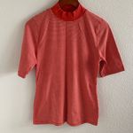 Anthropologie  tla High Neck Top Mini Stripe Orange White Medium Photo 0