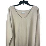 J. Jill Women’s 2X Beige Ribbed V Photo 1