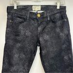 Current/Elliott The Stiletto Silver Foil Skinny Ankle Jeans Blue/Black Size 28 Photo 2