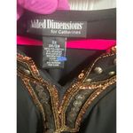 Added Dimensions Catherines Tunic Dress Womens 3X Black Beaded Embellished Boho Size 26 Photo 2