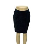 Yucantan Bay‎ 90s Vintage Suede Leather Pencil Skirt Knee Length Black Size 8 Black Photo 12