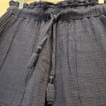 {M} Melissa Nepton Navy Gauze Linen Like Cropped Flowy Pant Blue Size M Photo 5