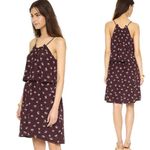 Madewell 100% Silk Mini Dress Size 0 Palm Tree Chocolate Brown Photo 2