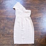 Reiss • Riana One Shoulder Bodycon Dress pink blush nude draped cocktail Photo 12