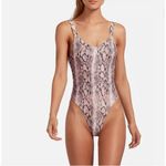 Victoria's Secret New! pink snake skin print animal one piece swimsuit, size XS Photo 12