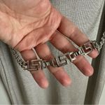 Vintage 90’s Scoop Neck Slip Midi Belted Chain Silver Dress Size 8 by K Studio Gray Size L Photo 2