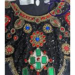 Evan Picone Vintage Womens Black Jeweled Embellished Beaded Sequin Sweater Sz M Photo 3