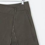 ZARA ‎ Asymmetrical Zipper Khaki Midi Skirt Womens Size XS Photo 6