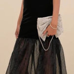 Lulus NWT X-Small Strapless Velvet Drop Waist Maxi Dress Sheer Holiday Party XS Photo 0