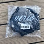 Aerie NWT  size medium black high rise bikini bottom swim cheeky Photo 2