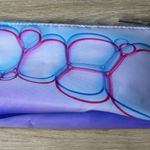 Clinique  Bubble Cosmetic Bag Pouch Blue Purple Pink Geometric Makeup Travel Photo 0