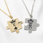 Couples King and Queen Necklaces Gold Photo 1