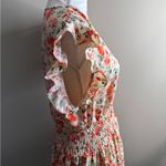 Umgee  Floral Smocked Midi Dress - Cream and Red large Photo 4