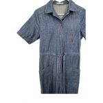 Marine layer  XS Joni Jumpsuit Dark Denim One Piece Outfit Wide Leg Short Sleeve Photo 4