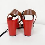 Maison Martin MARGIELA Red/Brown Lace Up Leather Heel Size 7.5 Photo 3