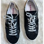 D.A.T.E. Curve Glitter Sneakers Women's 7 Black Leather Leopard Print Low Top Photo 1