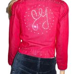 Vintage Put on Shop Burgundy Crystals Jean Jacket 14 XS Photo 4