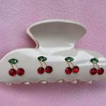 White Cherry Hair Clip Photo 0