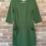 Boden Half Sleeve Structured Shift Dress Green Women’s 4P 4 Petite Pockets Photo 0