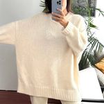 Jenni Kayne Alpaca Cocoon Crewneck Sweater Ivory size XL White Photo 1