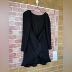 One33 Social Pleated Ruffle Long Sleeve Cocktail Dress size 8 Black Photo 4