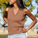 Brandy Melville John Galt Brown Cotton Sweater Vest One Size Photo 0