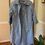 Bahari Light Blue Jacquard Trench Coat with Sheath Dress Size 14 Size M Photo 4