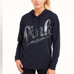 PINK - Victoria's Secret  Sequence Long Sleeves Lightweight Dark Blue Hoodie XS Photo 0