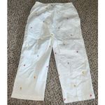 Rafaella  Women's‎ White with embroidered flowers capris size 4 Photo 7