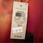 Ann Taylor  Watercolor Satin Finish Sheath Party Dress Women's 10 Orange Red‎ Photo 4