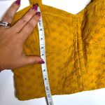 American Eagle  Mustard Yellow Cropped Eyelet Smocked Halter Bustier Top Photo 7
