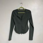 Alo Yoga Dark Cactus Green Ribbed Stardust Jacket Sz M Photo 1