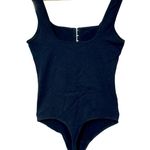 Abercrombie & Fitch NEW  Black Ribbed Square Neck Sleeveless Bodysuit Top Size M Photo 2
