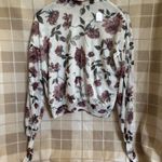 Buckle Black Buckle Floral Blouse with Burgundy and Green Accents Photo 0