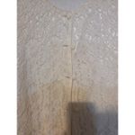 Floral Trim Vintage Cream Jacket, Romantic Lace Blazer, Handmade Outerwear Size M Photo 3