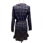 Sunner plaid wrap dress. Size Medium Blue Photo 2