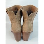 Very G Womens Western Suede Ankle Boots Size 8.5 Tan Block Heel Photo 8
