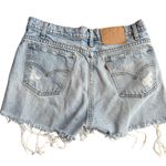 Levi's Vintage Womens Size 12 Orange Tab Jean Shorts Distressed Denim Thrashed Festival Photo 1