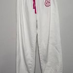 The North Face White Sweatpants with Pink Accents Photo 0