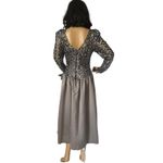 Vintage Cachet Bari Protas sequin formal prom dropwaist dress gray silver small Photo 2